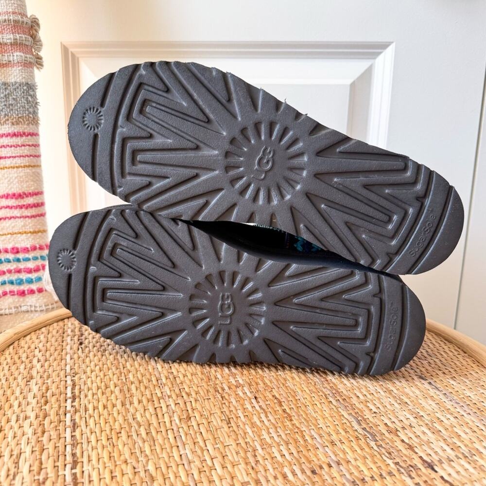 UGG Classic Ultra Mini Braid Platform Black Suede Boho Winter Boots Women’s 11 - Picture 9 of 9